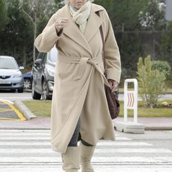 Pilar Bardem en el funeral de Fernando Guillén