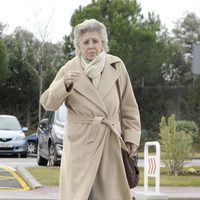 Pilar Bardem en el funeral de Fernando Guillén