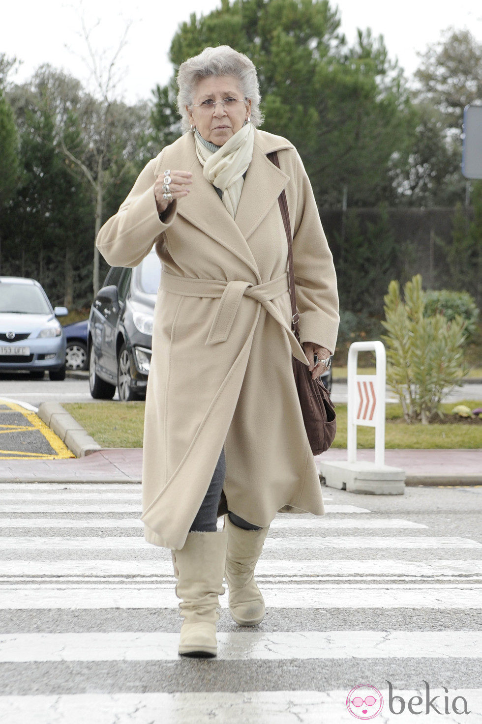 Pilar Bardem en el funeral de Fernando Guillén