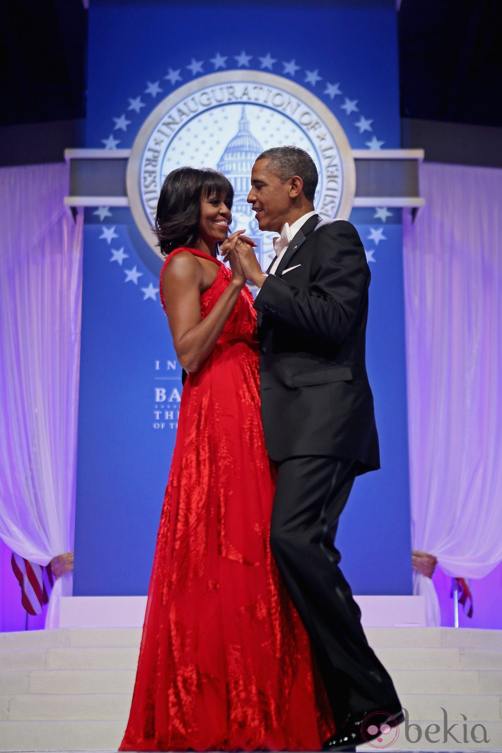 Barack y Michelle Obama en el baile inaugural del segundo mandato de Barack Obama