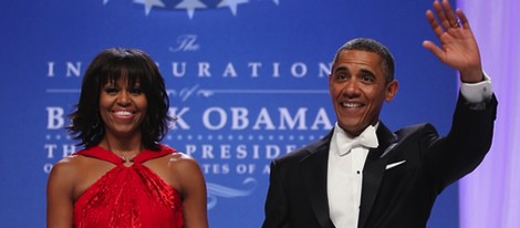 Barack y Michelle Obama tras la toma de posesión del segundo mandato de Obama