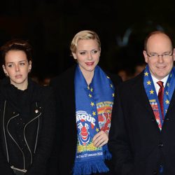 Pauline Ducruet y los Príncipes de Mónaco en la clausura del Festival de Circo de Monte-Carlo 2013