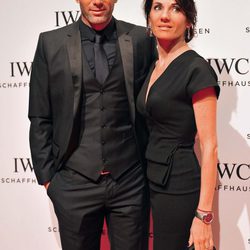 Zinedine Zidane y Veronique Fernandez en el salón de la relojería de lujo de Ginebra 2013