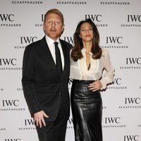 Boris Becker y Lilly Kerssenberg en el salón de la relojería de lujo de Ginebra 2013