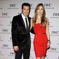 Luis Figo y Helen Swedin en el salón de la relojería de lujo de Ginebra 2013