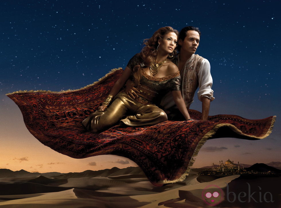 Jennifer Lopez y Marc Anthony se convierten en los personajes de Disney Jasmine y Aladdin