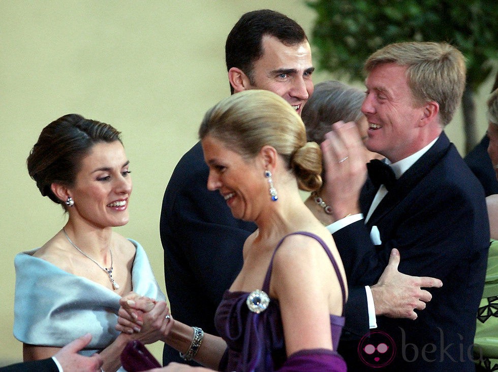 Guillermo y Máxima de Holanda con los Príncipes Felipe y Letizia antes de su boda