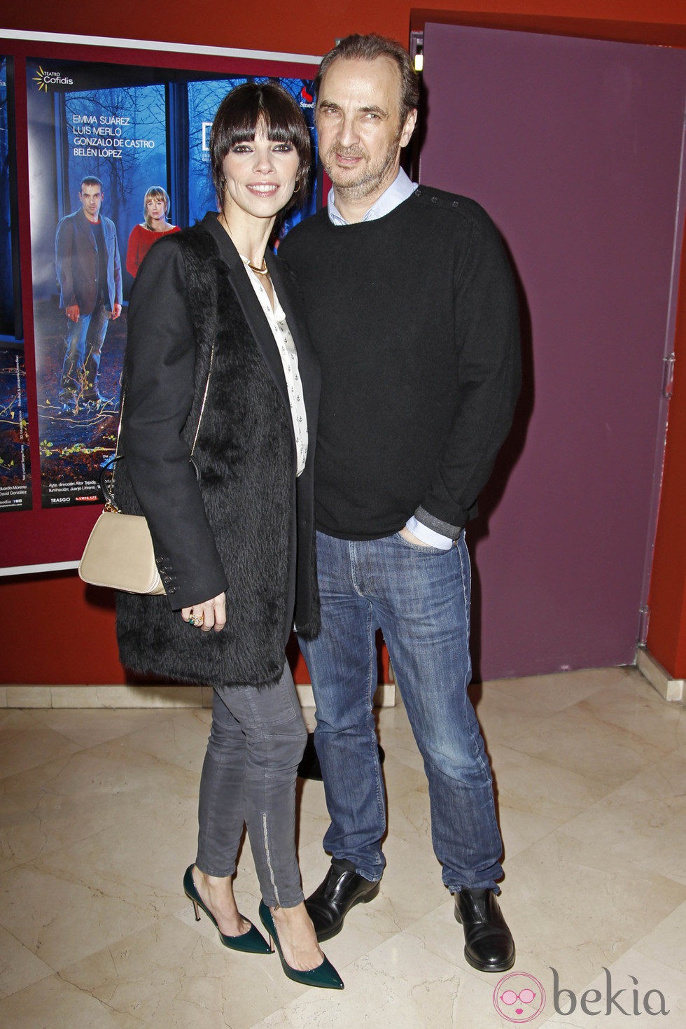 Maribel Verdú y Pedro Larrañaga en el estreno de la obra de teatro 'Hermanas'