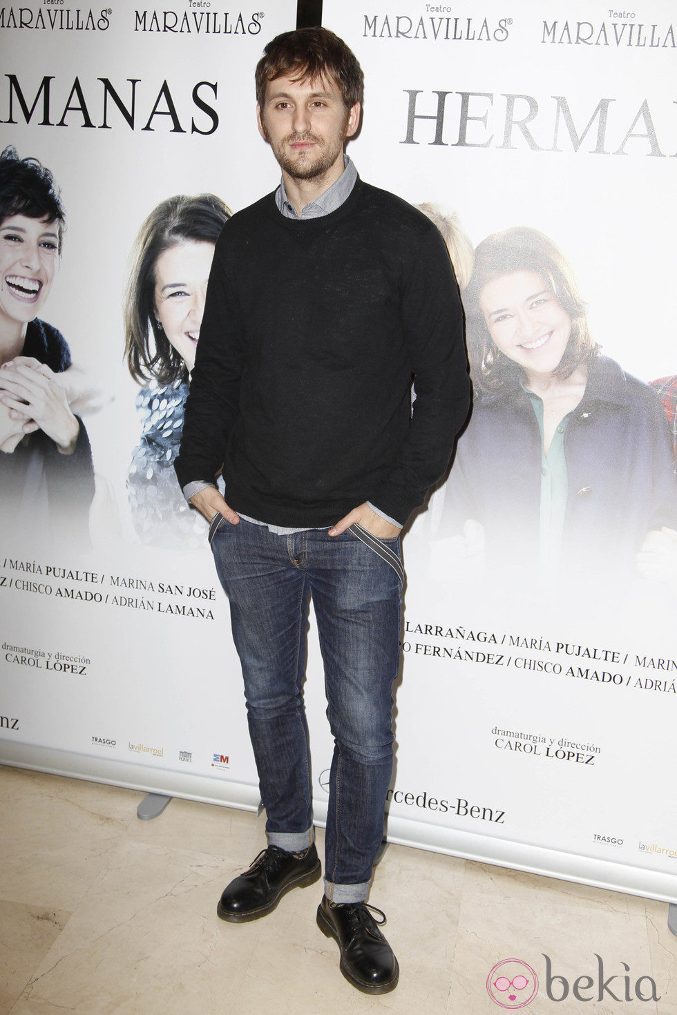 Raúl Arévalo en el estreno de la obra de teatro 'Hermanas'