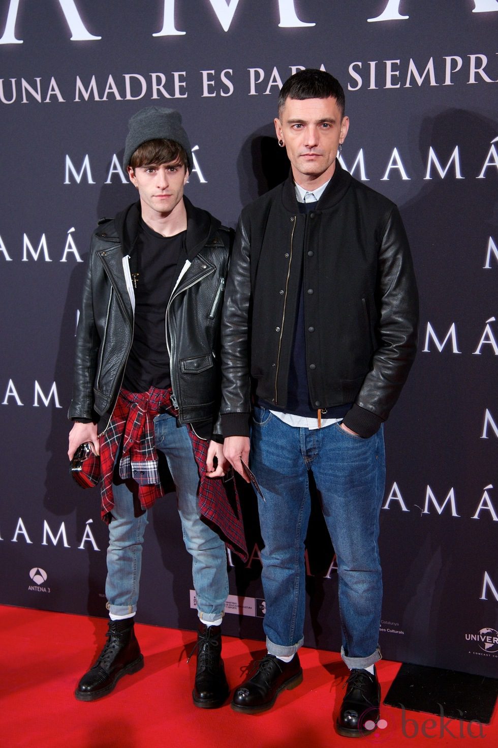 Pelayo Díaz y David Delfín en el estreno de 'Mamá'