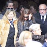 Paula Echevarría con su padres en el funeral de su abuela en Candás