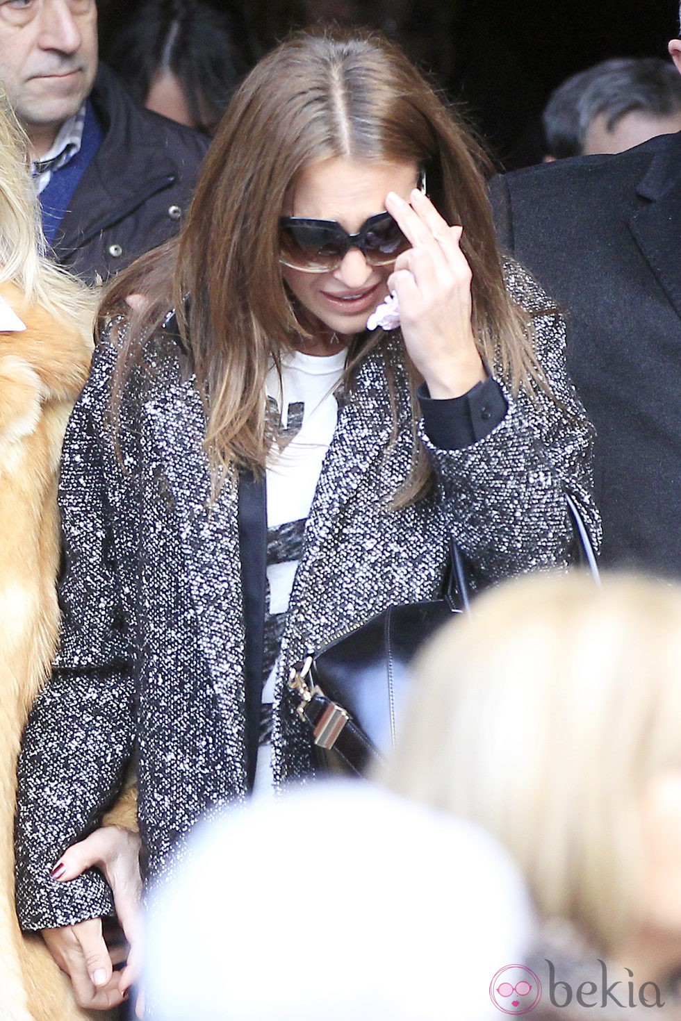 Paula Echevarría en el funeral de su abuela en Candás