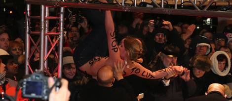 Protesta en la apertura de la 63 edición de la Berlinale