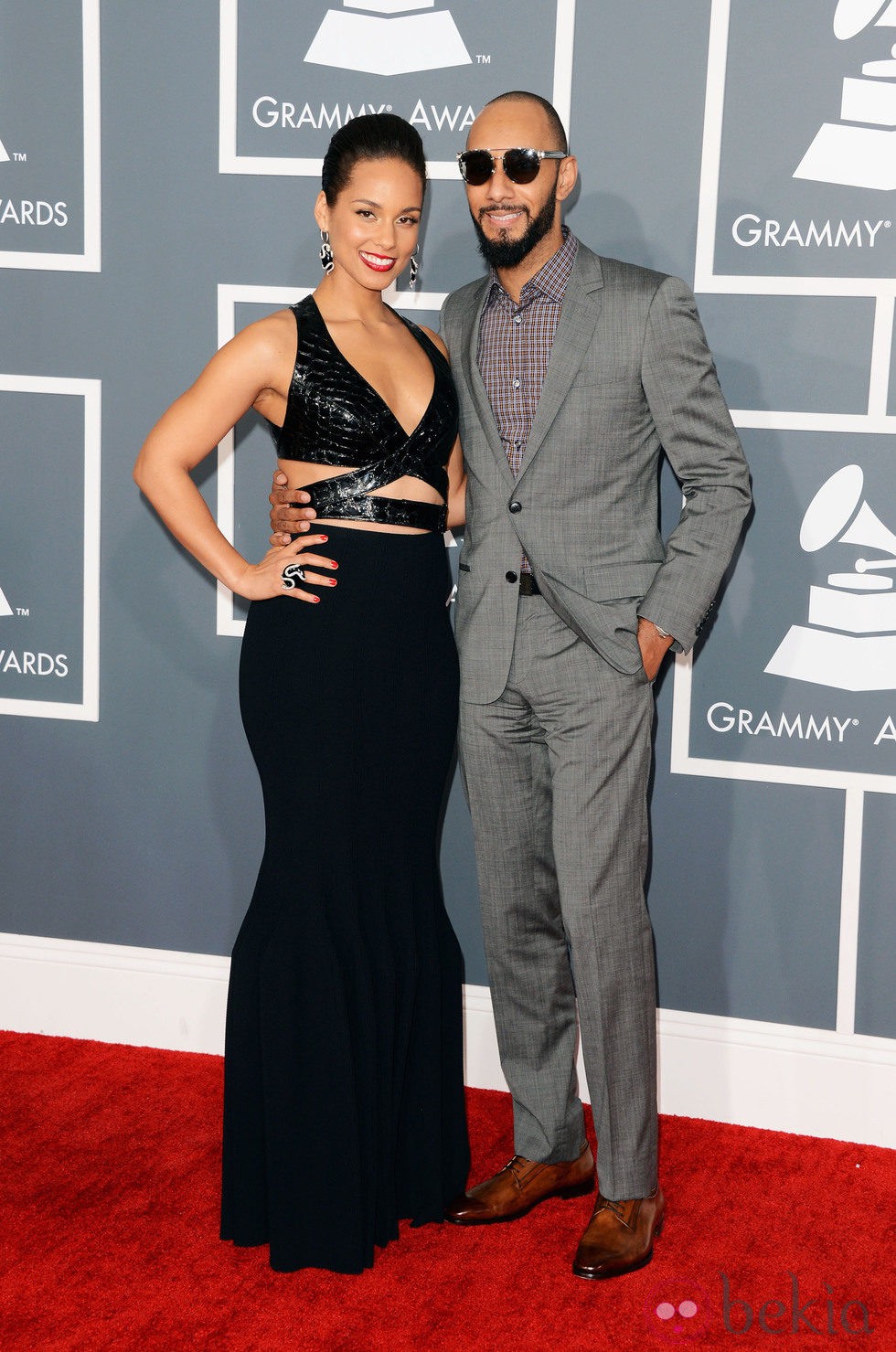 Alicia Keys y Swizz Beatz en los Grammy 2013