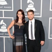 Jack Osbourne y Lisa Stelly en los Grammy 2013