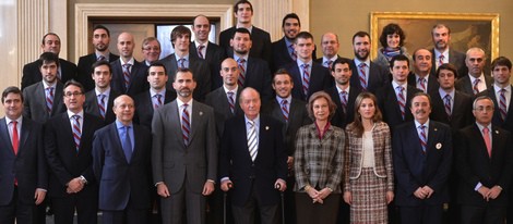 Los Reyes y los Príncipes con la Selección Nacional de Balonmano