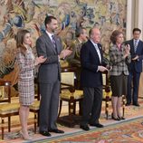 Los Reyes y los Príncipes Felipe y Letizia en la audiencia a la Selección Nacional de Balonmano