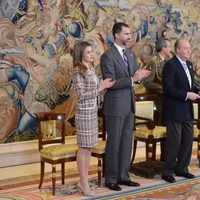 Los Reyes y los Príncipes Felipe y Letizia en la audiencia a la Selección Nacional de Balonmano