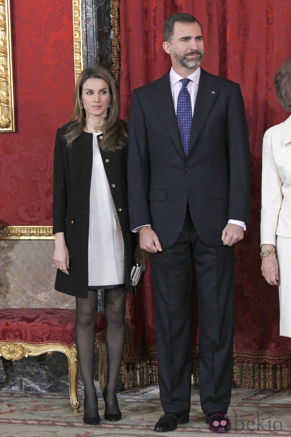 Los Príncipes Felipe y Letizia en el almuerzo en honor al presidente de Guatemala