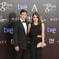 Joel Bosqued y Andrea Duro en la alfombra roja de los Premios Goya 2013