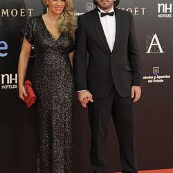 Antonio Garrido en la alfombra roja de los Goya 2013