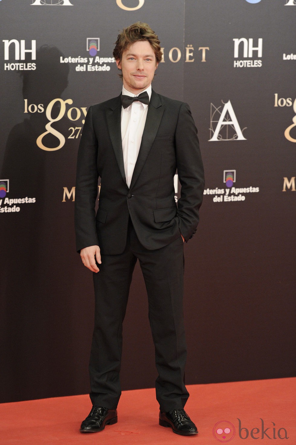 Jan Cornet en la alfombra roja de los Goya 2013