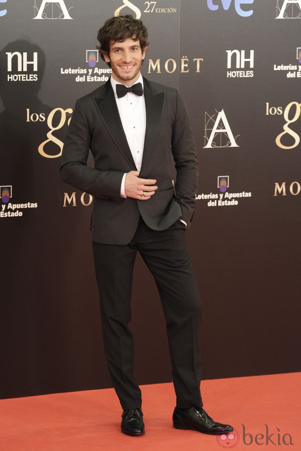 Quim Gutiérrez en la alfombra roja de los Goya 2013