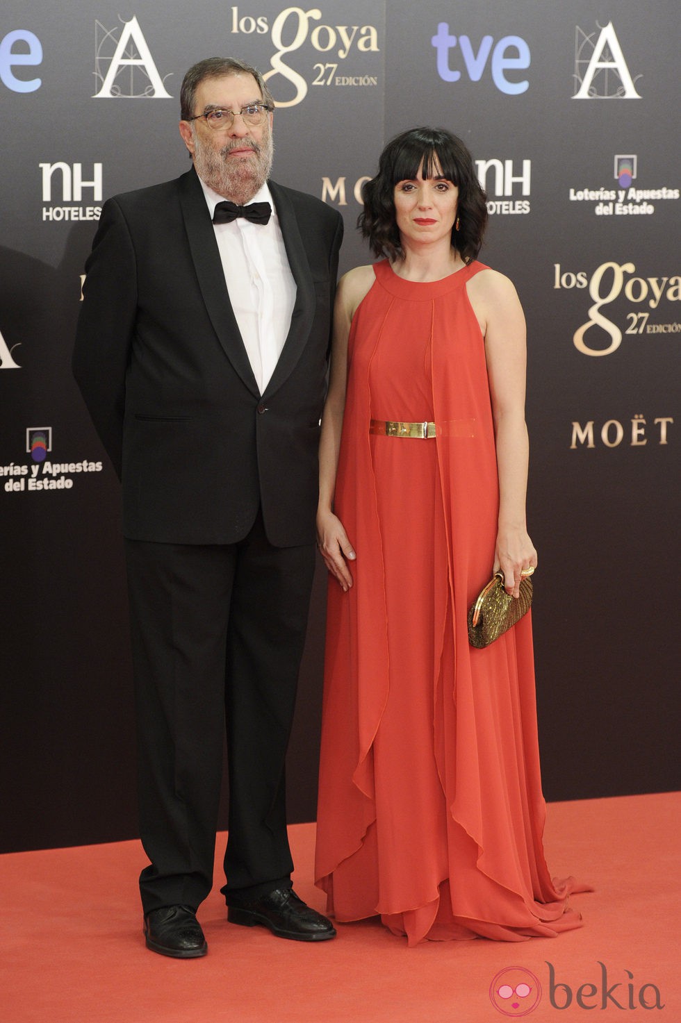 Enrique Gonzalez Macho y Judith Colell en la alfombra roja de los Goya 2013