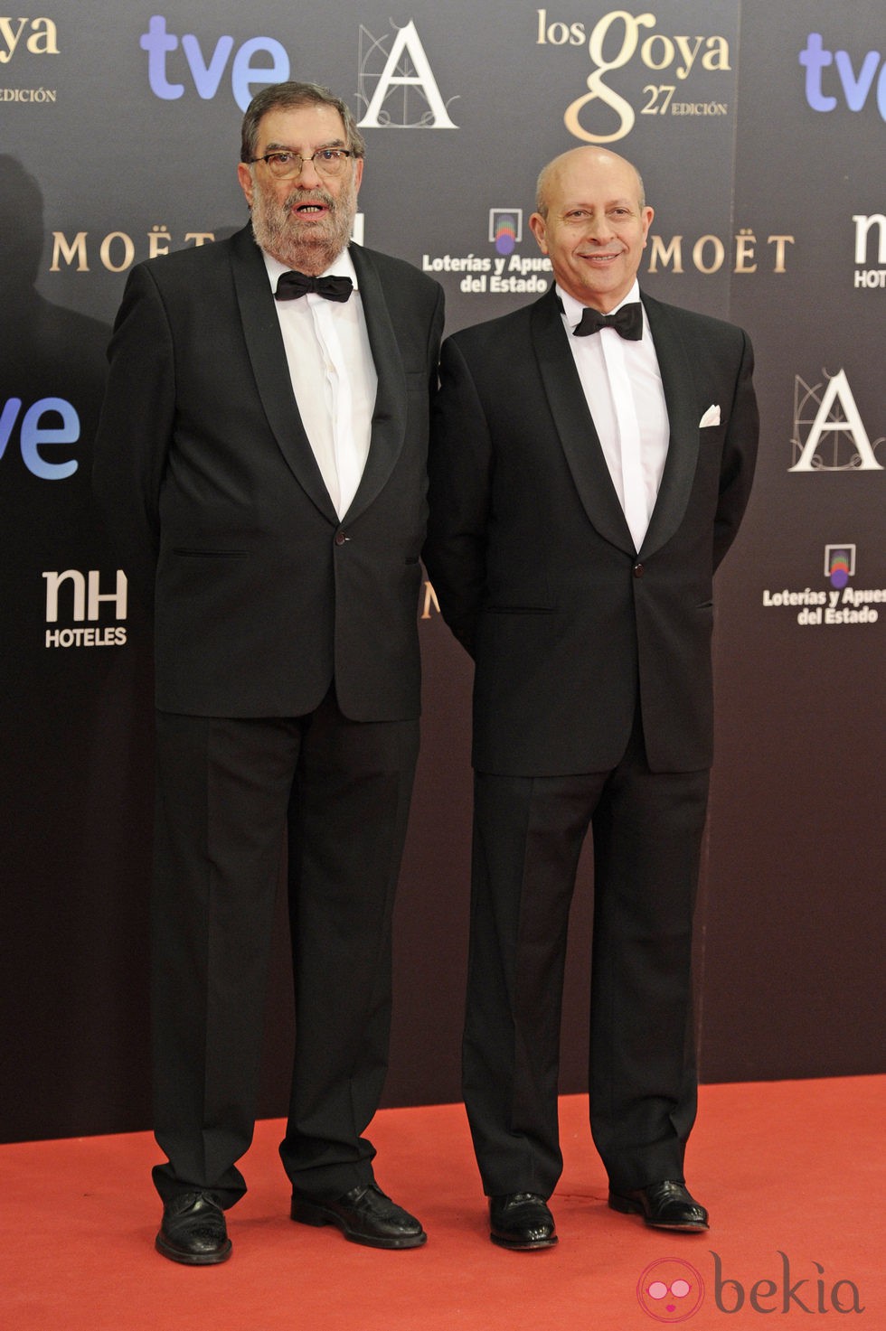 Enrique González Macho y José Ignacio Wert en la alfombra roja de los Goya