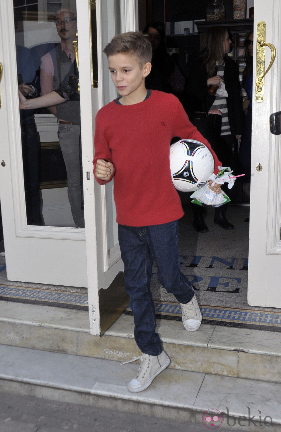 Romeo Beckham en el cumpleaños de su hermano Cruz