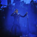 Muse durante su actuación en los Brit Awards 2013