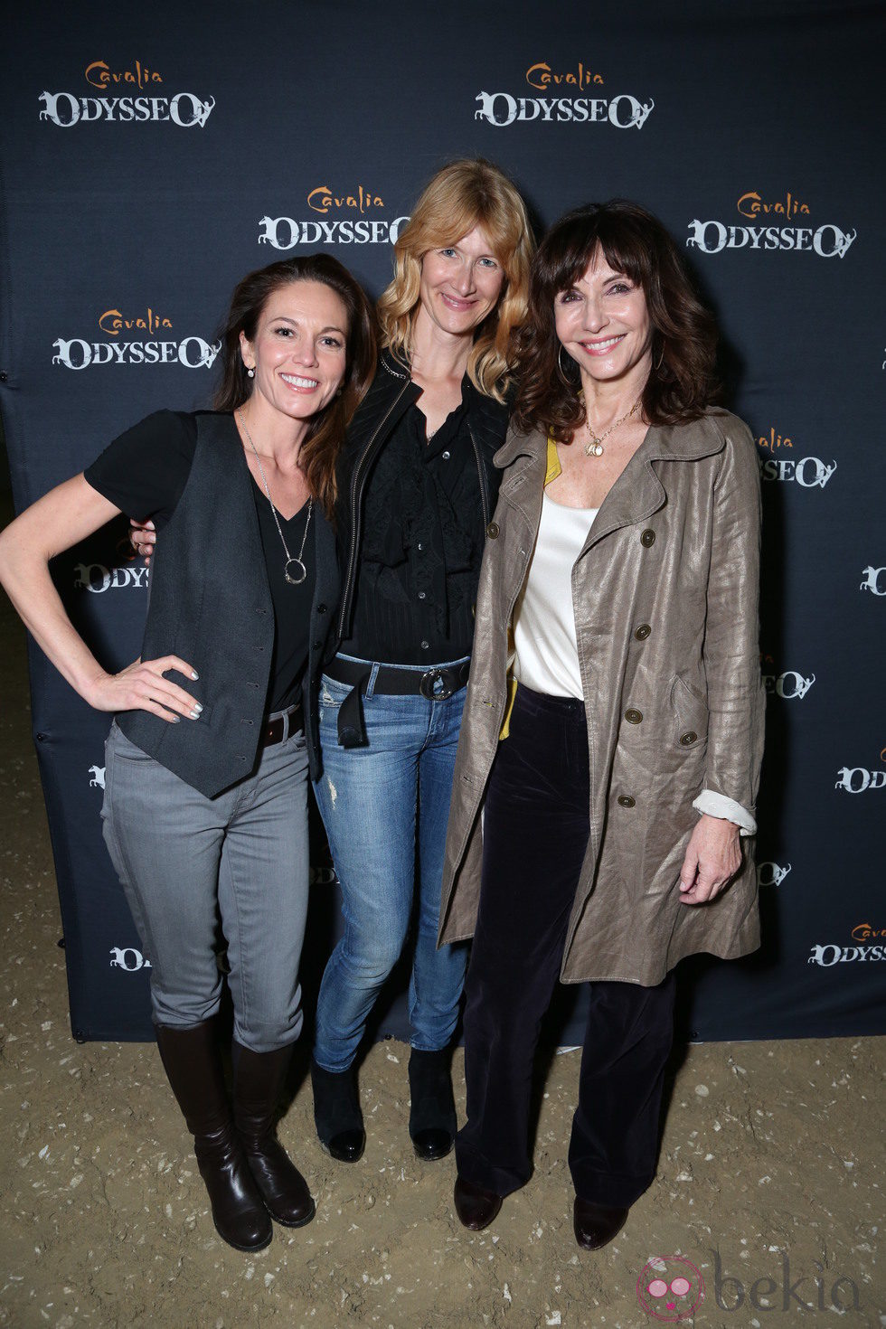 Diane Lane, Laura Dern y Mary Steenburgen en el espectáculo Odysseo