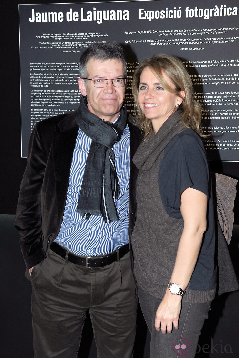 Los padres de Gerard Piqué en la inauguración de su exposición