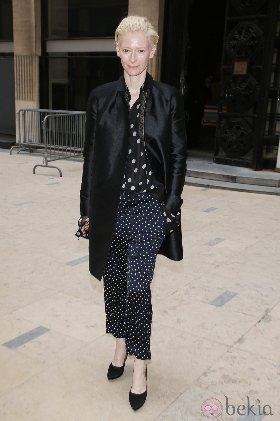 Tilda Swinton en el desfile de Haider Ackermann otoño/invierno 2013/2014 en la Semana de la Moda de París