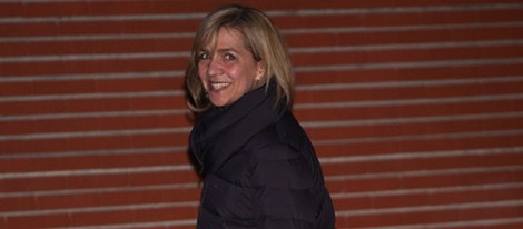 La Infanta Cristina visita al Rey en la Clínica La Milagrosa