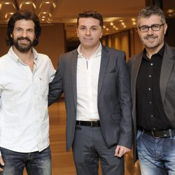 Rodolfo Sancho, Carles Marín y Miguel Ángel Oliver en la presentación de 'El ángel de la nada'