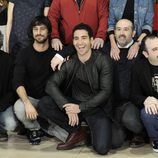 Willy Toledo, Hugo Silva, Miguel Ángel Silvestre, Javier Cámara y Carlos Areces en la presentación de 'Los amantes pasajeros' en Madrid