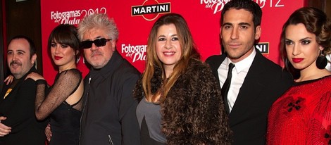 Carlos Areces, Blanca Suárez, Pedro Almodóvar, Pepa Charro, Miguel Ángel Silvestre y Laya Matí en los premios Fotogramas de Plata 2012