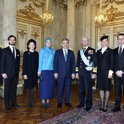 La Familia Real Sueca con el presidente de Turquía y su esposa