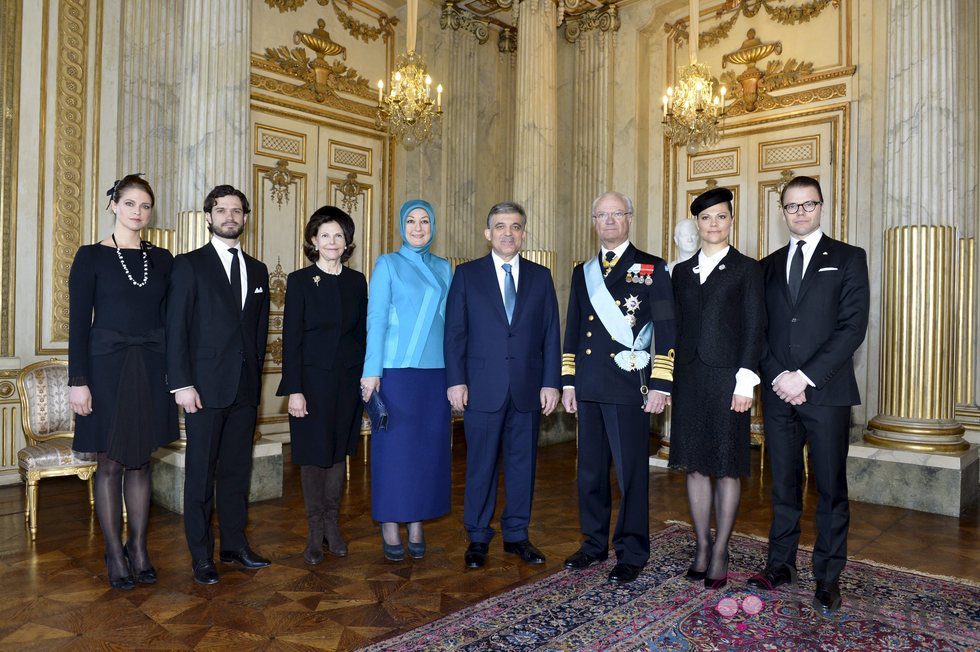 La Familia Real Sueca con el presidente de Turquía y su esposa