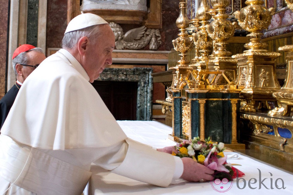 Papa Francisco I en la basílica de Santa María la Mayor