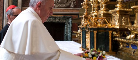 Papa Francisco I en la basílica de Santa María la Mayor