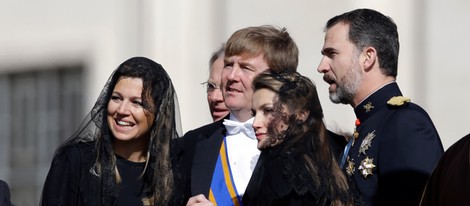 Los Príncipes Felipe y Letizia con Guillermo y Máxima de Holanda en la entronización del Papa Francisco I