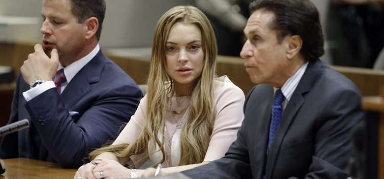 Lindsay Lohan durante el juicio en Los Ángeles