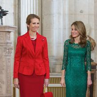 La Infanta Elena y la Princesa Letizia en la cena al COI