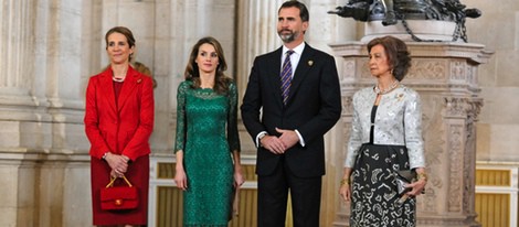 La Infanta Elena, los Príncipes de Asturias y la Reina Sofía en la cena al COI