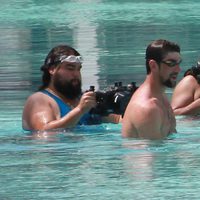 Michael Phelps en el agua durante sus vacaciones