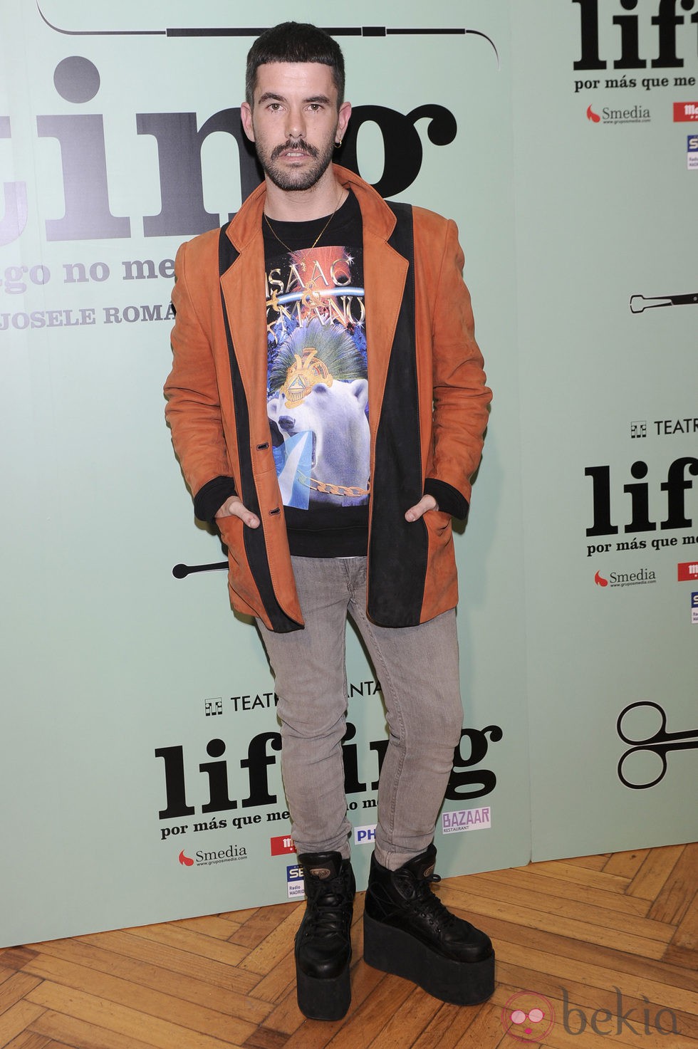 Pedriño en el estreno de la obra de teatro 'Lifting'