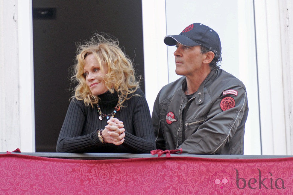 Antonio Banderas y Melanie Griffith en la Semana Santa de Málaga 2013