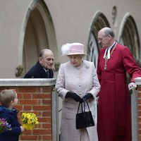 La Reina Isabel II y el Duque de Edimburgo en la Misa de Pascua 2013